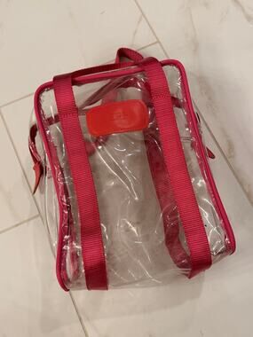 Jon Hart • Clear Shag Bag Personalized TERRI Pink Toiletry Cosmetic Travel Bag